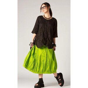 Italy linen Maxi skirt Sz OS Summer Arttowear Lagen Look Casual Beach Travel Art